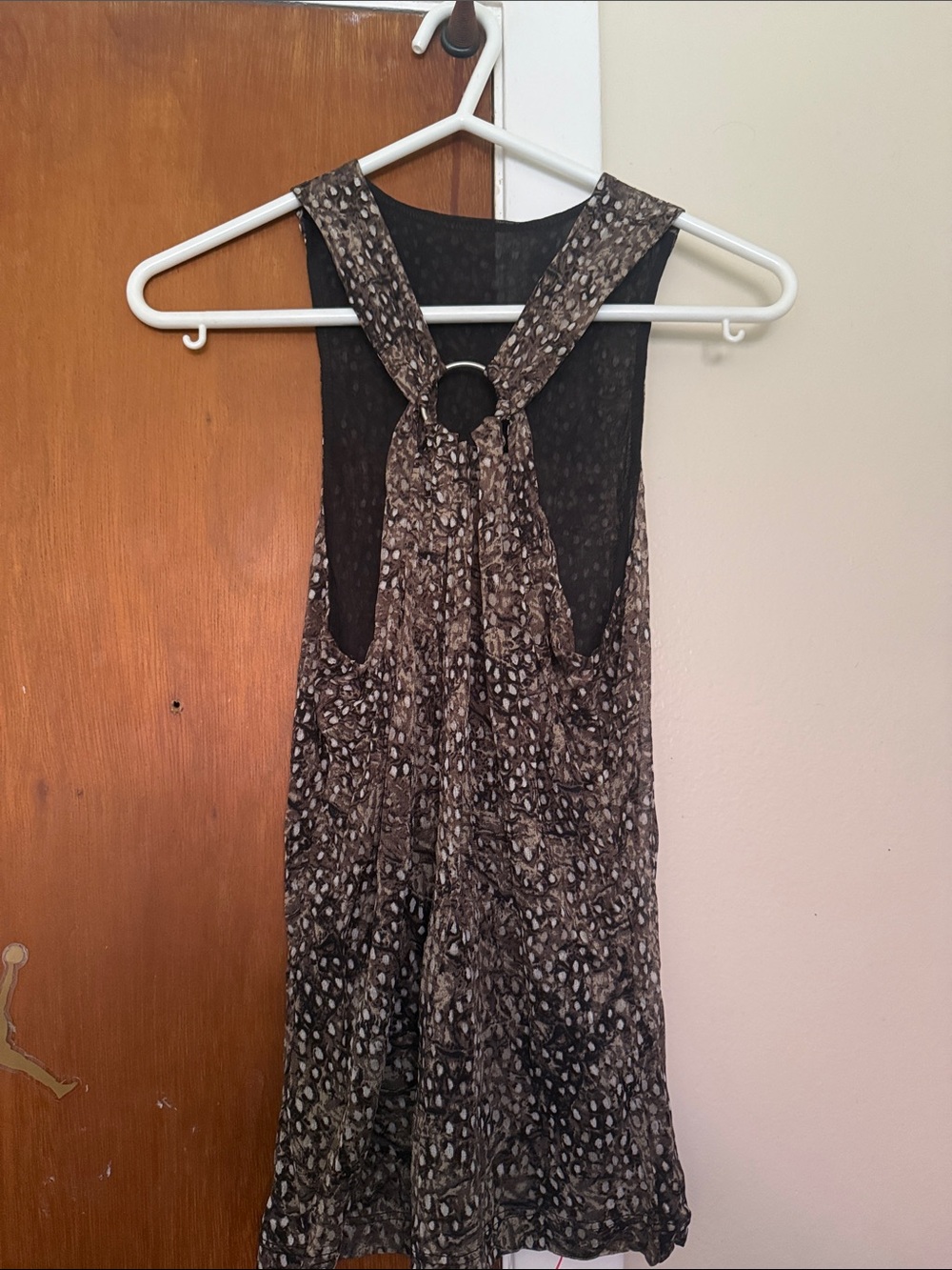 Sleeveless Ring-Back Animal Print Tank